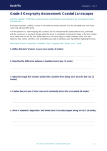 Free Coasts Assessment | Grade 4 | Geography | BookFlik