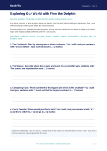 Free Continents And Oceans Writing Frame | Grade 3 | Geography | BookFlik
