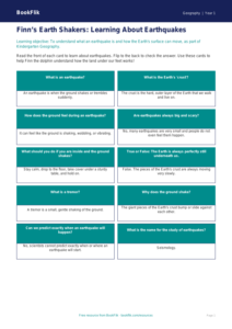Free Earthquakes Flashcards | Kindergarten | Geography | BookFlik