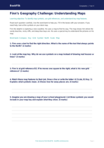 Free Map Skills Assessment | Grade 3 | Geography | BookFlik