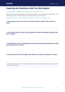 Free Rainforests Template | Grade 3 | Geography | BookFlik
