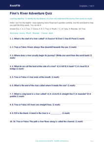 Free Rivers Quiz | Grade 3 | Geography | BookFlik