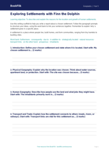 Free Settlements Writing Frame | Grade 4 | Geography | BookFlik