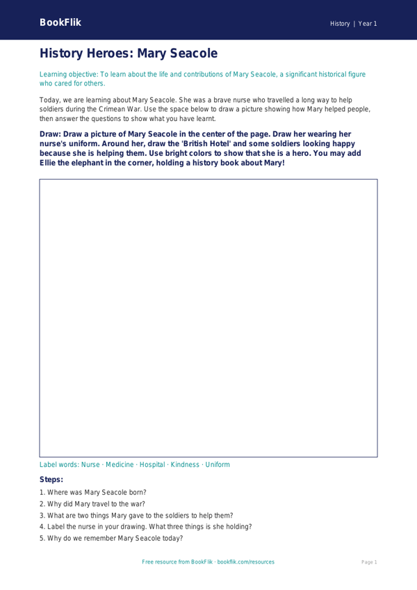 Free Black History Drawing Sheet | Kindergarten | History | BookFlik worksheet preview — History Black History