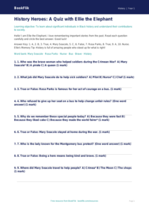 Free Black History Quiz | Kindergarten | History | BookFlik