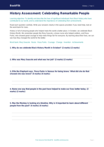 Free Black History Month Assessment | Kindergarten | History | BookFlik