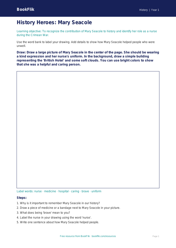 Free Black History Month Drawing Sheet | Kindergarten | History | BookFlik worksheet preview — History Black History Month