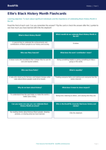 Free Black History Month Flashcards | Kindergarten | History | BookFlik