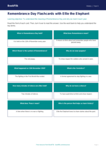 Free Remembrance Day Flashcards | Grade 3 | History | BookFlik