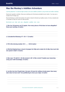 Free Addition Assessment | Grade 1 | Math | BookFlik