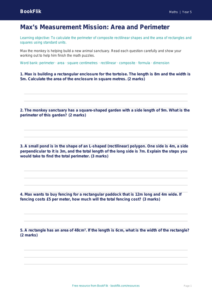 Free Area And Perimeter Worksheet | Grade 4 | Math | BookFlik