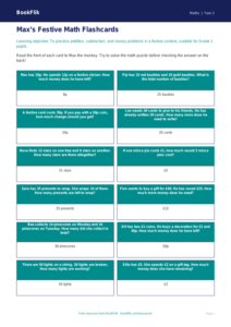 Free Christmas Maths Flashcards | Grade 1 | Math | BookFlik