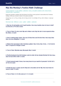 Free Christmas Maths Quiz | Grade 1 | Math | BookFlik