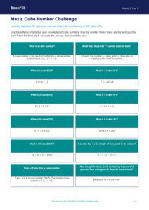 Free Cube Numbers Flashcards | Grade 4 | Math | BookFlik