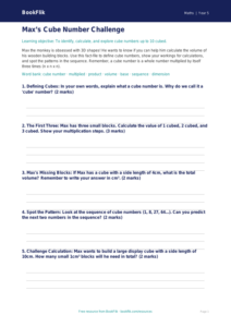 Free Cube Numbers Template | Grade 4 | Math | BookFlik