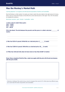 Free Decimals Activity Sheet | Grade 3 | Math | BookFlik