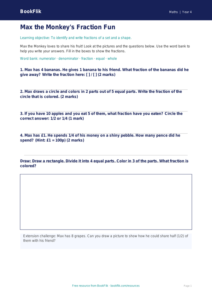 Free Fractions Worksheet | Grade 3 | Math | BookFlik