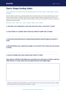 Free Geometry Activity Sheet | Grade 1 | Math | BookFlik