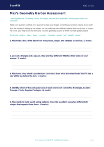 Free Geometry Assessment | Grade 1 | Math | BookFlik