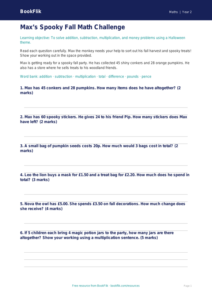 Free Halloween Maths Assessment | Grade 1 | Math | BookFlik