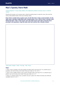 Free Halloween Maths Drawing Sheet | Grade 3 | Math | BookFlik