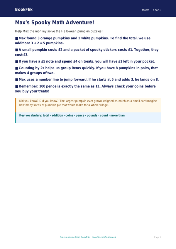 Free Halloween Maths Poster | Kindergarten | Math | BookFlik worksheet preview — Maths Halloween Maths