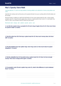 Free Halloween Maths Track Sheet | Kindergarten | Math | BookFlik