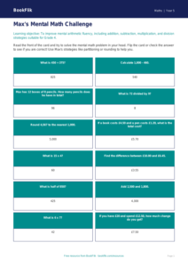 Free Mental Maths Flashcards | Grade 4 | Math | BookFlik