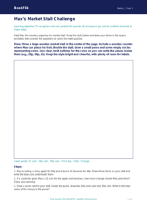 Free Money Drawing Sheet | Grade 1 | Math | BookFlik