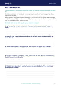 Free Money Track Sheet | Grade 1 | Math | BookFlik