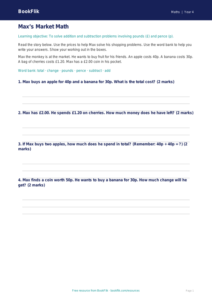 Free Money Track Sheet | Grade 3 | Math | BookFlik