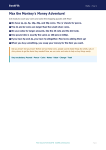 Free Money Poster | Kindergarten | Math | BookFlik