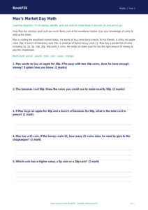 Free Money Track Sheet | Kindergarten | Math | BookFlik
