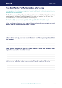 Free Multiplication Template | Grade 1 | Math | BookFlik