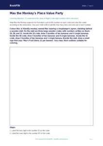 Free Place Value Colouring Page | Grade 1 | Math | BookFlik