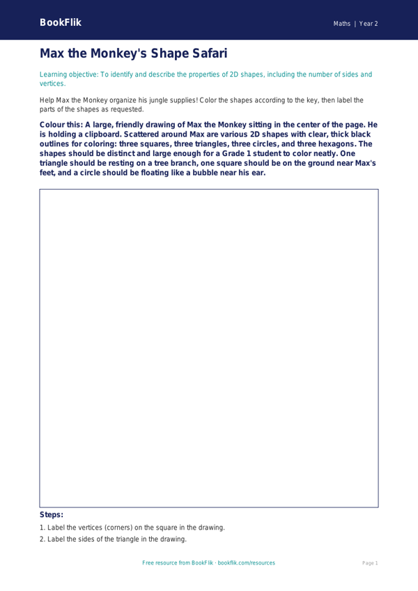 Free Shape Colouring Page | Grade 1 | Math | BookFlik worksheet preview — Maths Shape