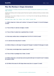 Free Shape Quiz | Grade 1 | Math | BookFlik