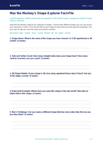 Free Shape Template | Grade 1 | Math | BookFlik