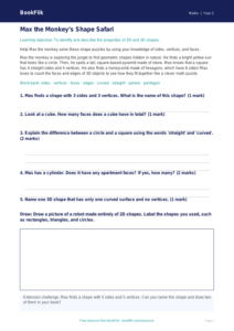 Free Shape Track Sheet | Grade 1 | Math | BookFlik