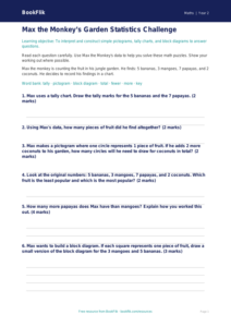 Free Statistics Assessment | Grade 1 | Math | BookFlik