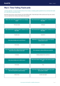 Time Flashcards Grade 1 | Math Practice | BookFlik