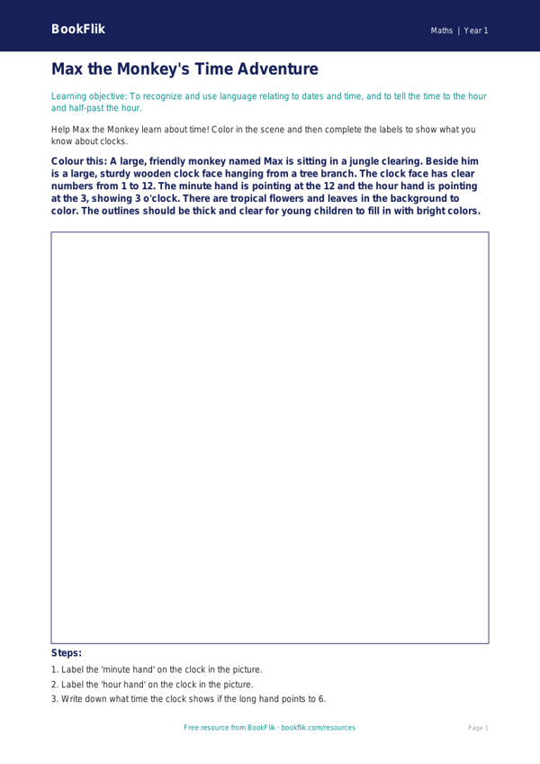 Telling Time Activity Sheet for Kindergarten | Math | BookFlik worksheet preview — Maths Time