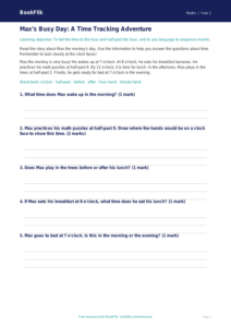 Free Time Track Sheet | Kindergarten | Math | BookFlik