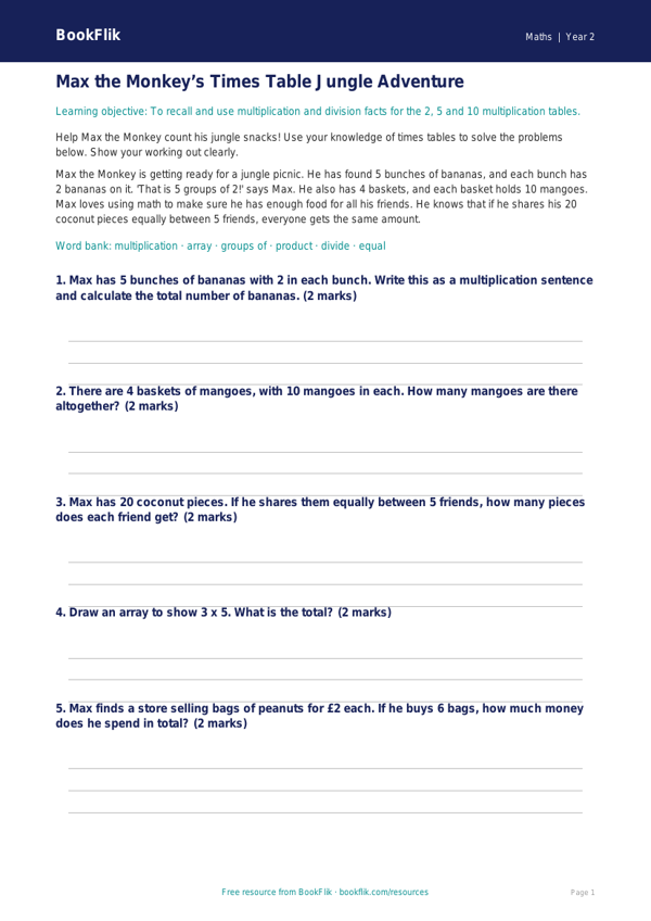 Free Times Tables Track Sheet | Grade 1 | Math | BookFlik worksheet preview — Maths Times Tables