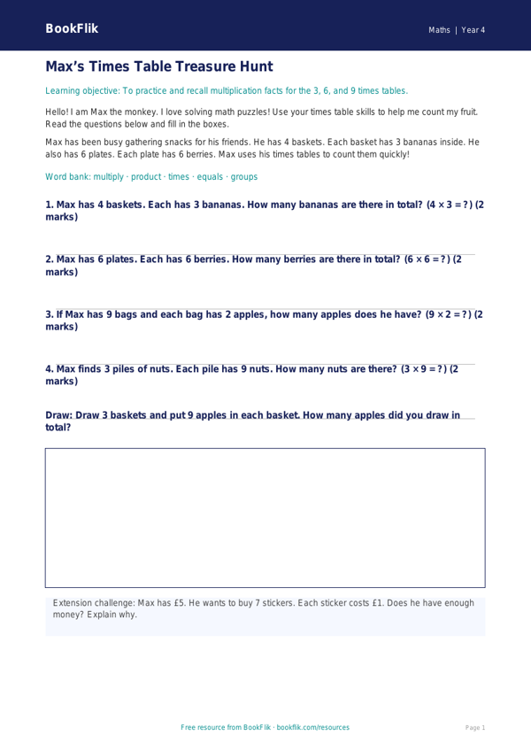 Free Times Tables Track Sheet | Grade 3 | Math | BookFlik worksheet preview — Maths Times Tables