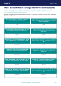 Free Word Problems Flashcards | Grade 4 | Math | BookFlik