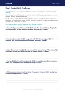 Free Word Problems Track Sheet | Grade 4 | Math | BookFlik