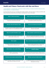 Free Health And Fitness Flashcards | Grade 4 | Physical Education | BookFlik