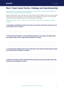 Free Team Games Template | Grade 4 | Physical Education | BookFlik