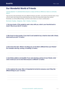 Free Diversity And Inclusion Activity Sheet | Pre-K | Health & Wellness | BookFlik